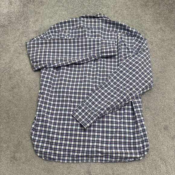 J.Crew Slim Fit Button Down Shirt Mens Medium Blue Orange Plaid Cotton Casual - Picture 2 of 13